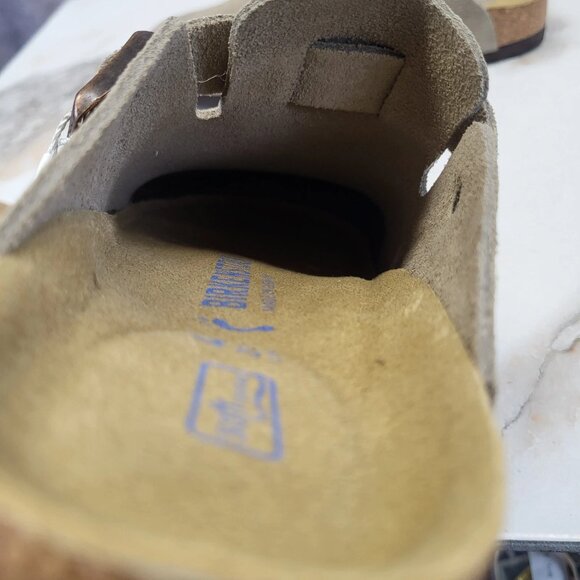 Birkenstock Boston taupe suede mule clogs - Picture 10 of 12